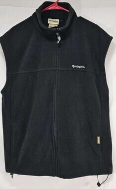 Remington Men’s Large Black Fleece Vest Full Zip Outdoor Hunting Lightweight